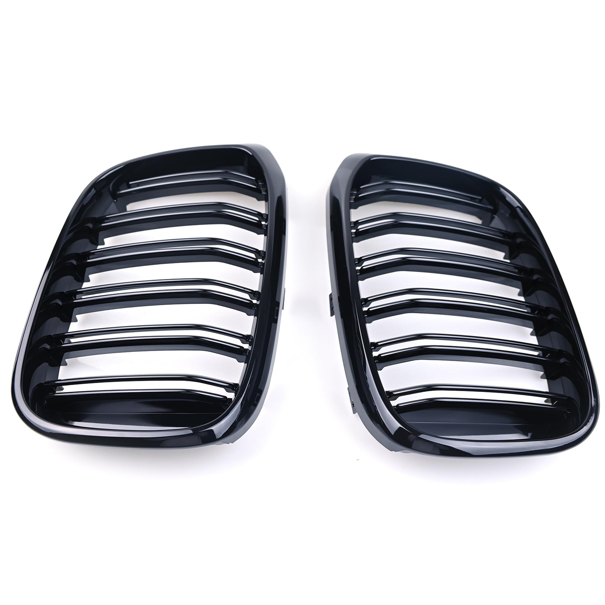 G01 Nieren Schwarz,Kühlergrill für BMW X3 G01 2018-2021 X4 G02 2019-2021 X3 Grill x4 Grill Schwarzer Glanz Doppelsteg Nieren