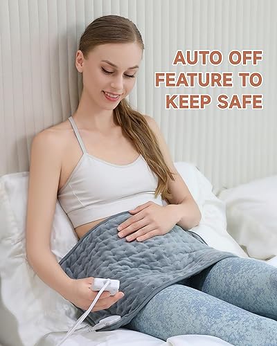 Miniatura 6 de Almohadilla térmica para aliviar el dolor de espalda, almohadillas térmicas MAVOKIS para calambres con apagado automático grande, 6 ajustes de