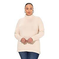 Ulla Popken Rollkragenpullover, Breite Rippbündchen