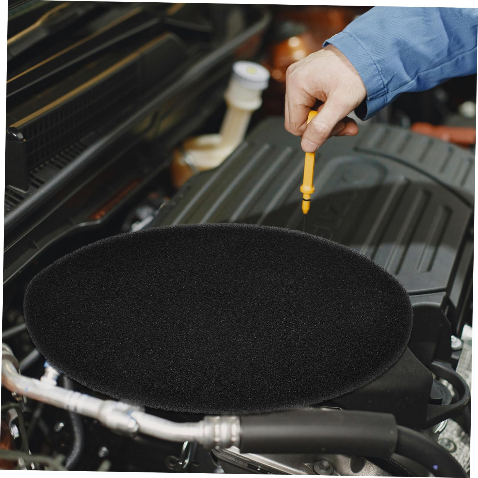 Cabilock Tapis Rond Anti-Éclaboussures pour Vidange D'Huile 15.75In Mat en Éponge pour Réparation Mécanique Entretien Auto Propre Et Polyvalent
