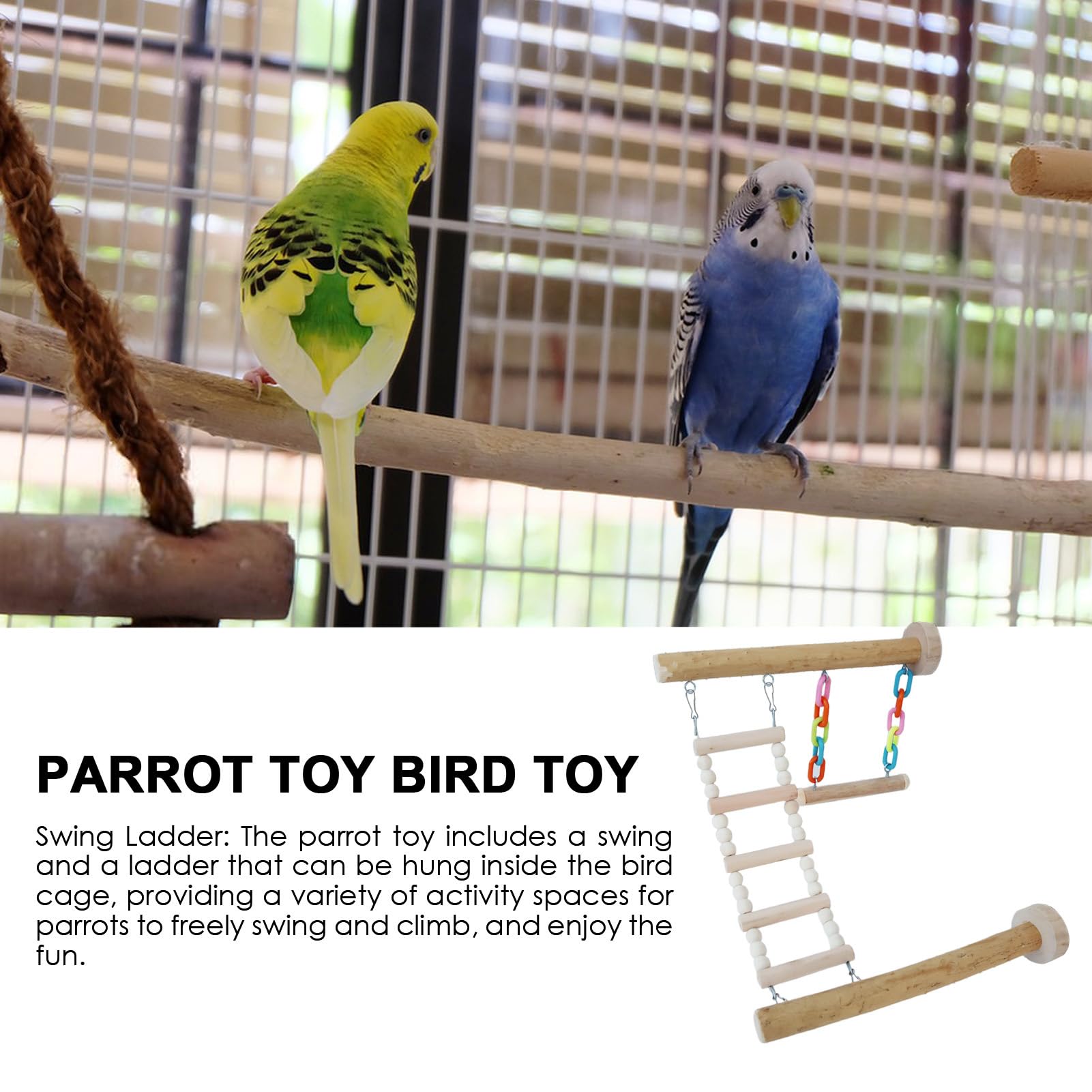 Wellensittich Schaukel Spielzeug - Robustes Vogelspielzeug Für Käfig & Voliere