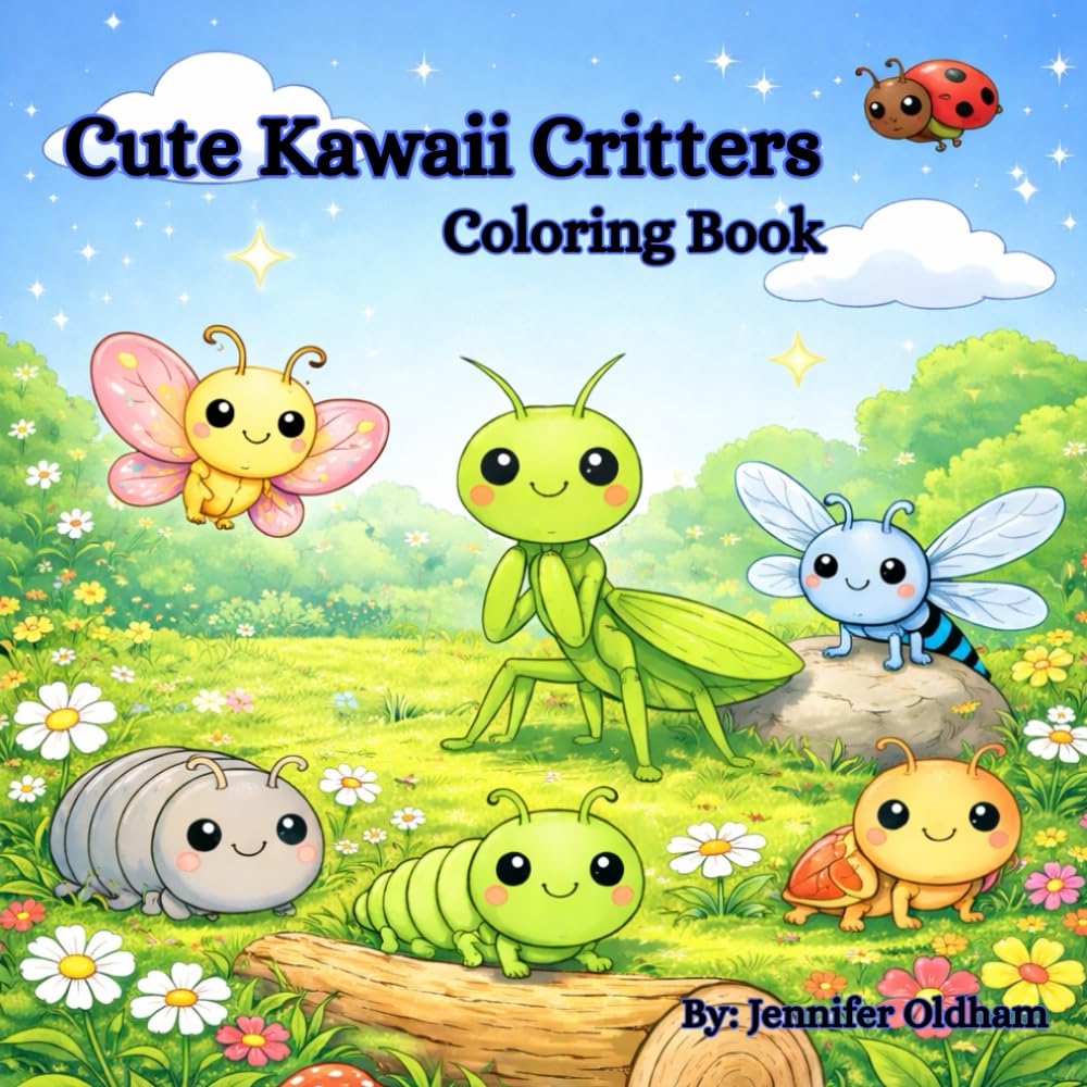 Cute Kawaii Critters Coloring Book