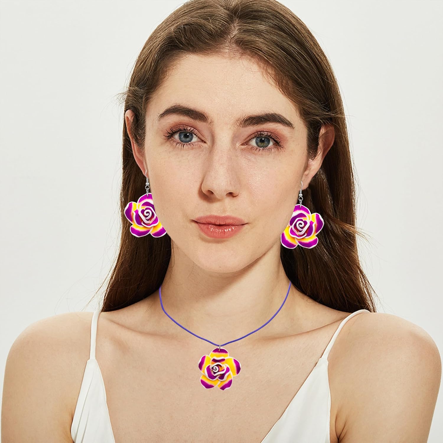 Statement Hawaiian Plumeria Drop Earrings Bohemian Tropical Flower Dangle Earrings for Women Beach Party Gifts - Image 3