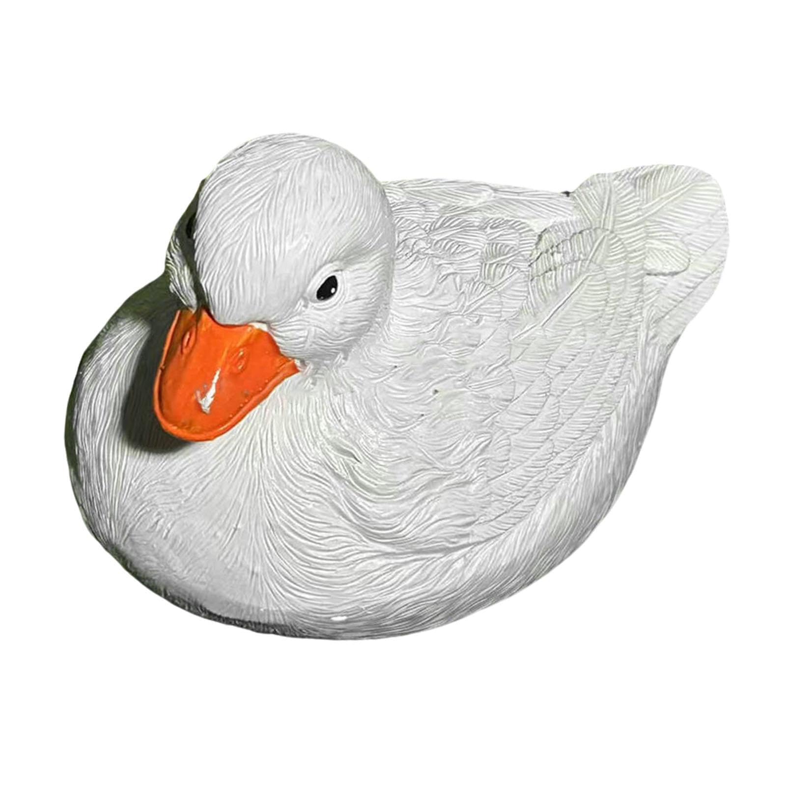 Floating Duck Statue Funny Landscaping Figurine for Pond Yard Swimming Pool White-image-31