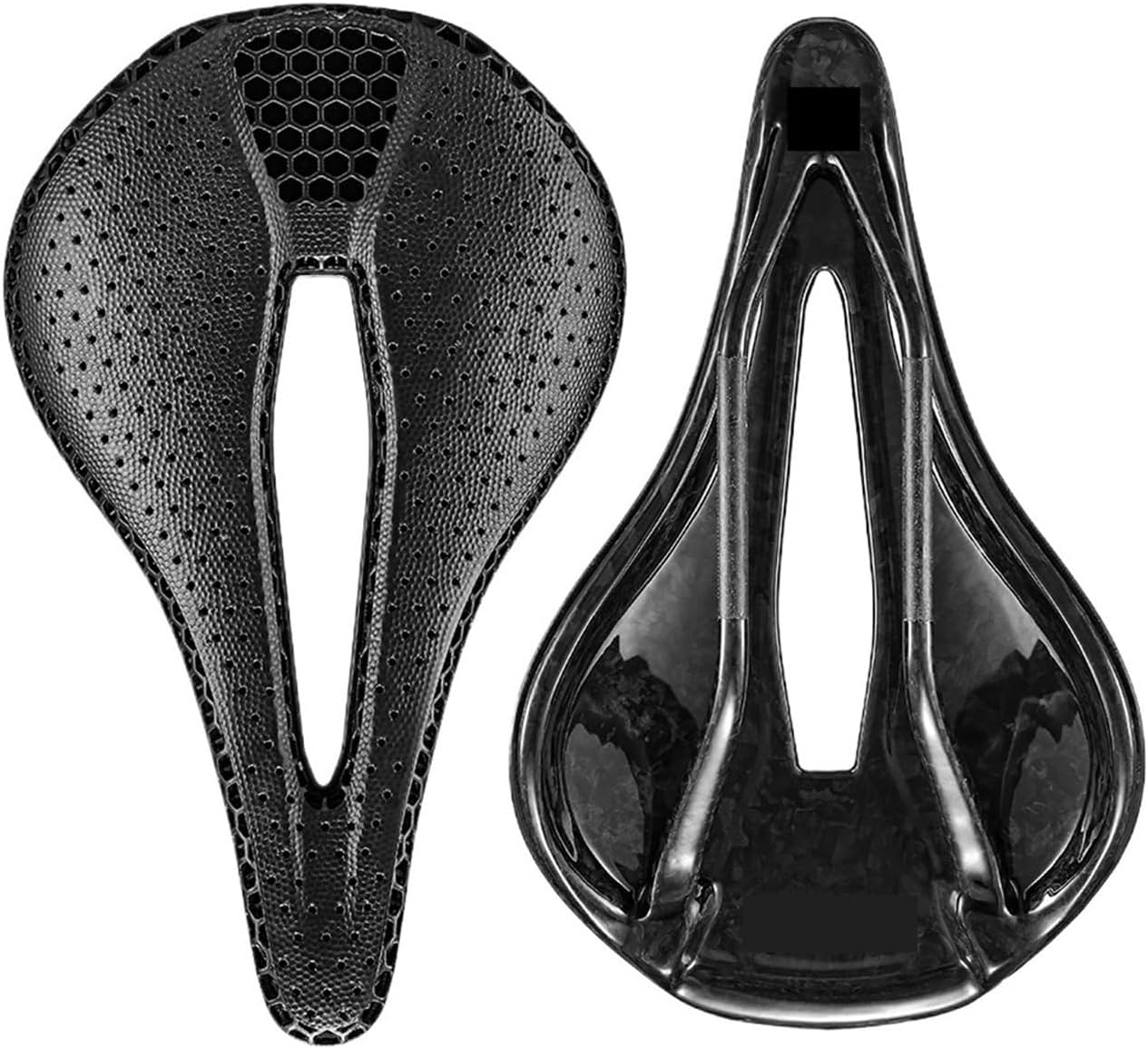 3D Printed Carbon Bike Saddle - 130g Ultralight, 145/155mm Sizes, 7 * 9 Rails, Perfect for Triathlon, Road, MTB & Gravel Cycling