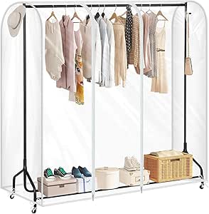 MISSLO Sacs à Vêtements Robustes De 109,2 Cm Pour Voyage, Sacs à Soufflets De 15,2 Cm Pour Rangement De Placard, 4 Poignées, Sac à Vêtements à Suspendre Avec Poche, Housse De Costume