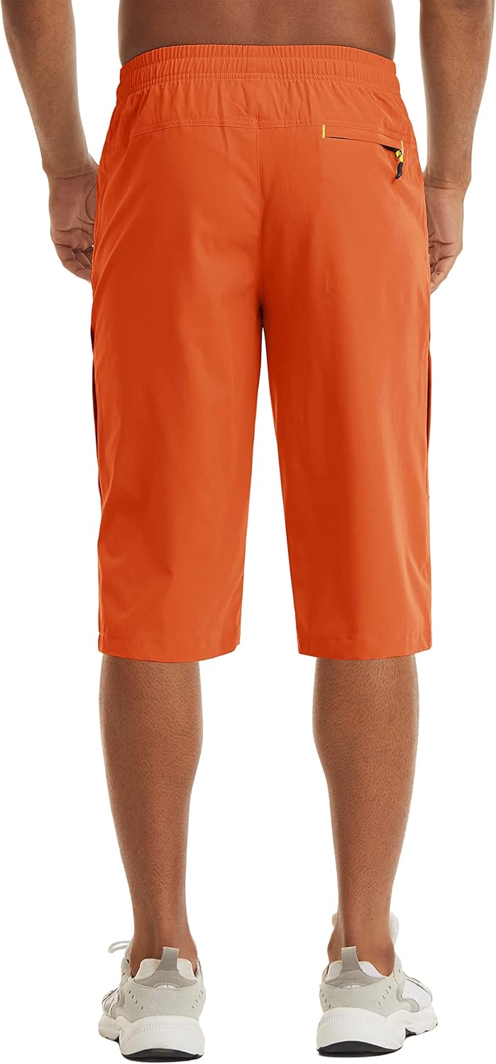 MAGCOMSEN Men's Capri Shorts Quick Dry Below Knee 3/4 Capri Pants with Zipper Pockets for Workout Running Training Summer - Image 2