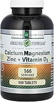 Vista 7 de Amazing Formulas - Suplemento de calcio y magnesio y zinc con vitamina D3, sin OMG, sin gluten, fabricado en Estados Unidos (paquete de 2)