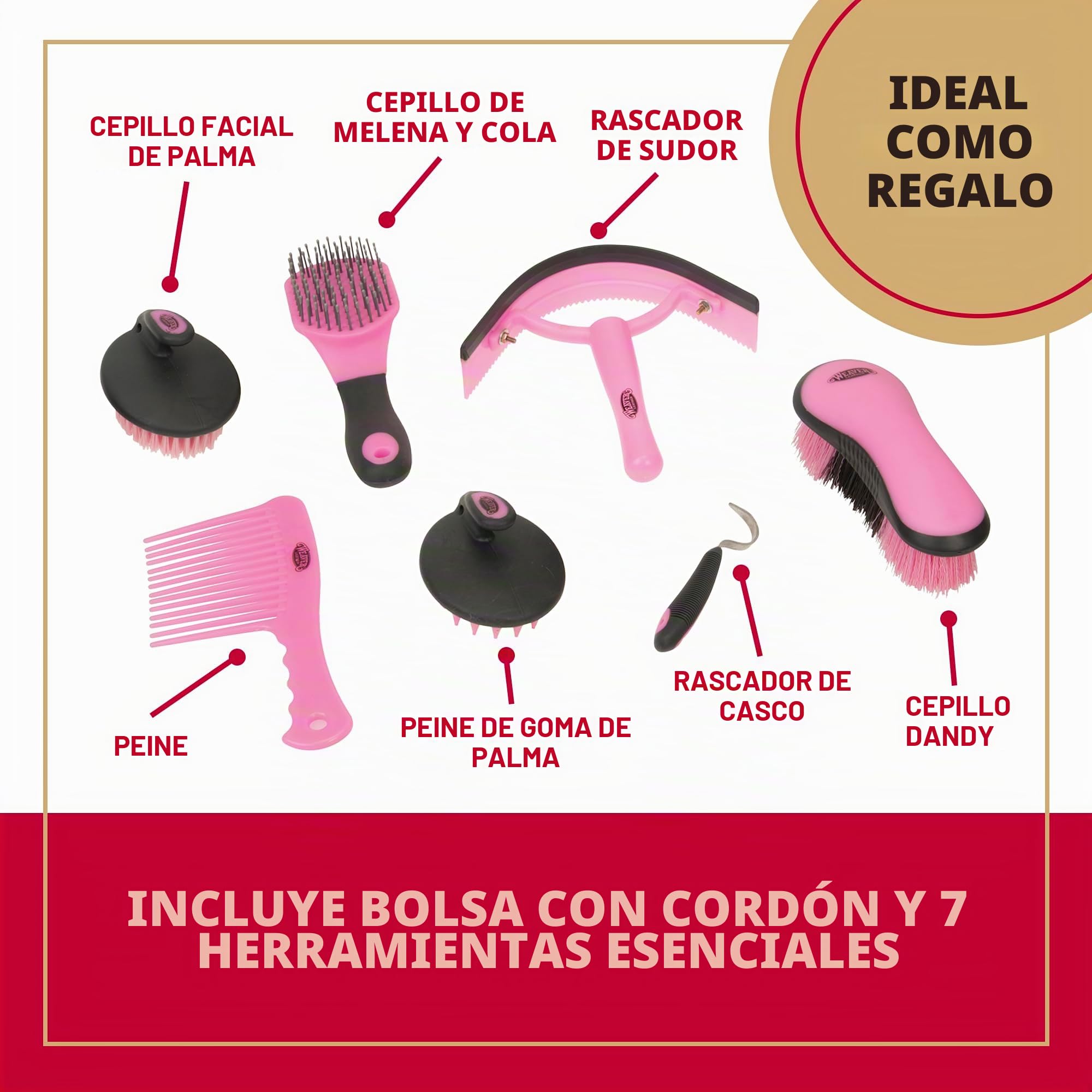 Weaver - Kit de Cuidado de Piel, 65-2055-GY, Gray/Pink