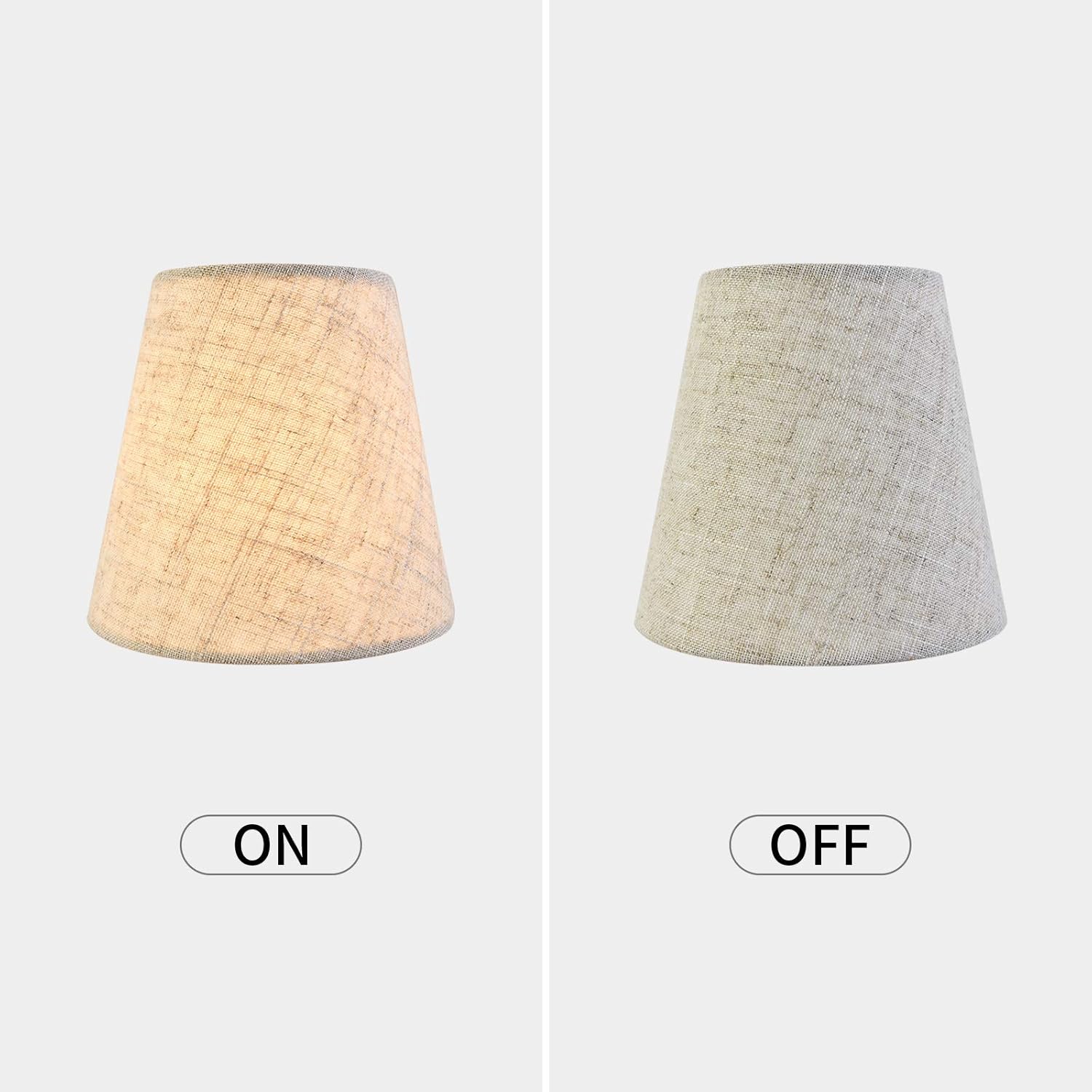 Chandelier Shades Set of 6 Small Lamp Shades Size 3.54x5.51x5.11 Inch Flax Material Off White Color