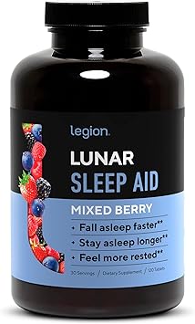 أقراص فيلق Lunar Natural Sleep Aid للمضغ مع الميلاتونين ، L-Glycine ، 30 خدمة