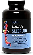 Legion Lunar Natural Sleep Aid Chewable Tablets with Melatonin, L-Glycine, 30 Serving