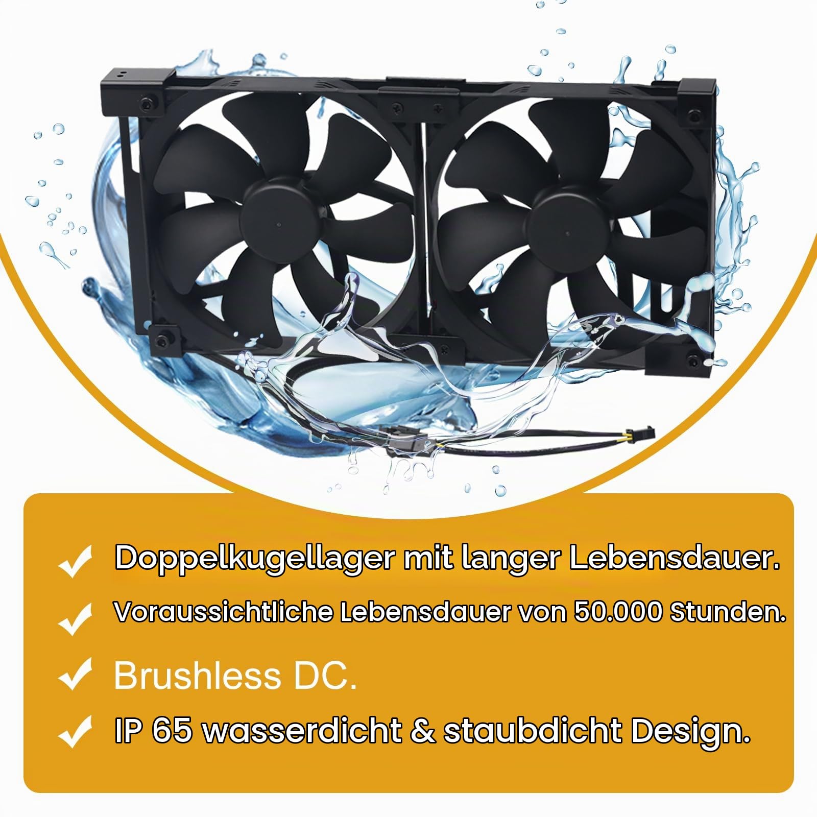 12 V RV-Kühlschrank-Lüfter, 140 mm, passend für Kühlschrank-Entlüftung und Lüftungsgitter, einstellbare Temperatureinstellungen, High-Tech-Fernbedienung mit manuellen/automatischen Modi, wasserdicht