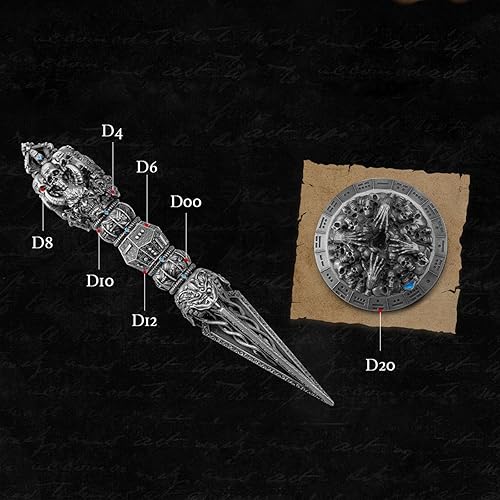 Miniatura 10 de Juego de dados de calavera, dados de metal DND, dados poliédricos de calavera D&D, juego de dados poliédricos con dados DND, dados poliédricos para