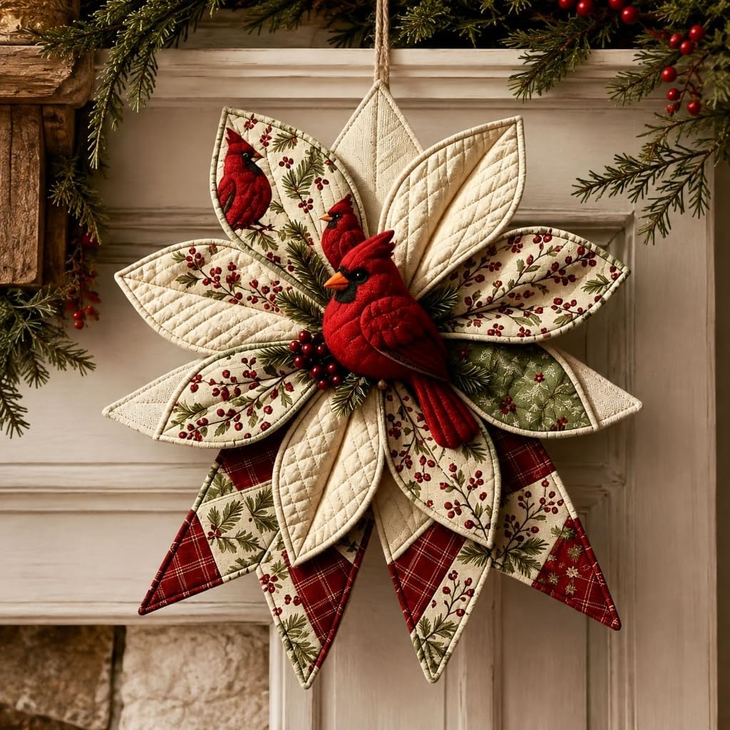Door and Wall Display Craft Set, DIY Patchwork Fabric Accent Project for Seasonal Party Styling and Entry Space