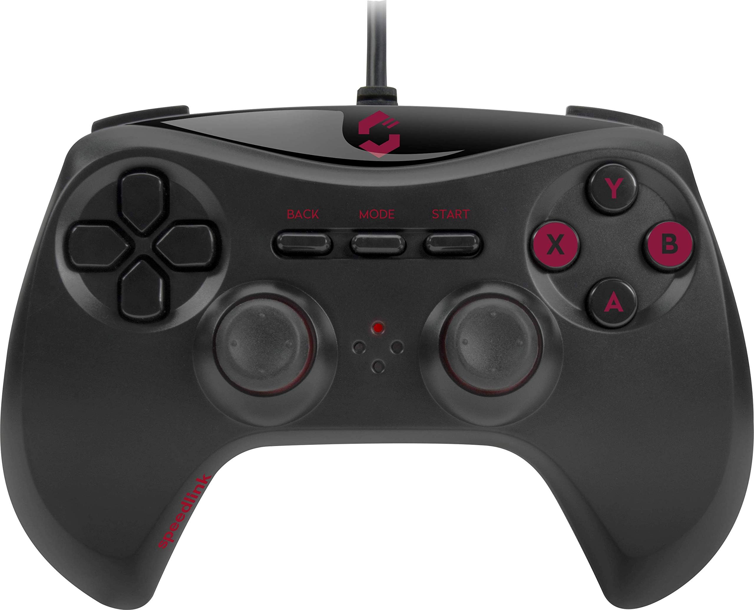 Speedlink Strike NX USB Gamepad SL-650000-BK-01, PC XInput and DirectInput Compatible, Realistic Vibration Function, Ergonomic Shape, Precise Analogue Sticks, 12 Buttons, Black