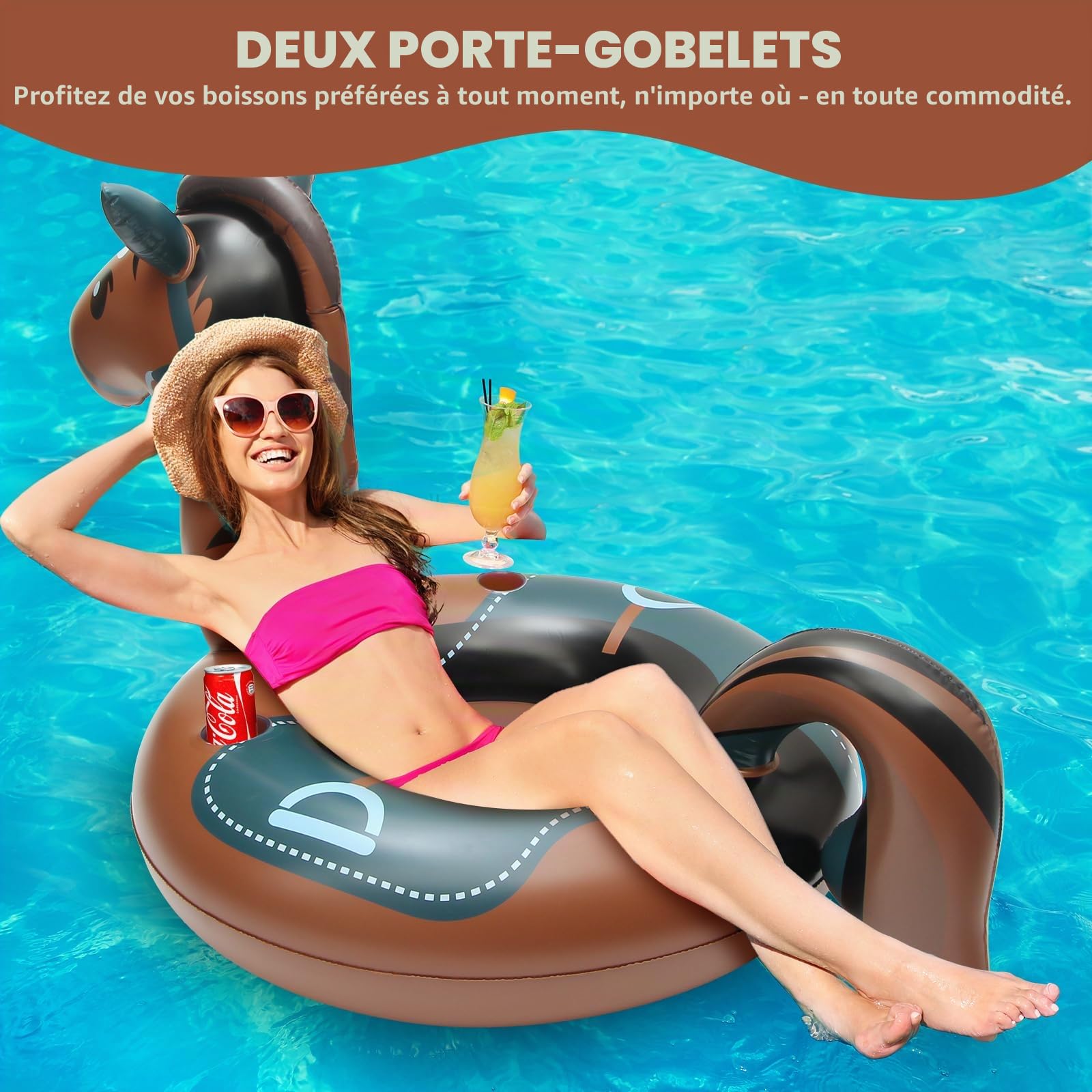 Bouee Piscine Adulte, Gonflable Bouée Piscine pour Piscine, Salon Aquatique Extérieur, Bouée de Piscine Gonflable pour Fête sur la Plage et Jouets de Piscine pour Adultes