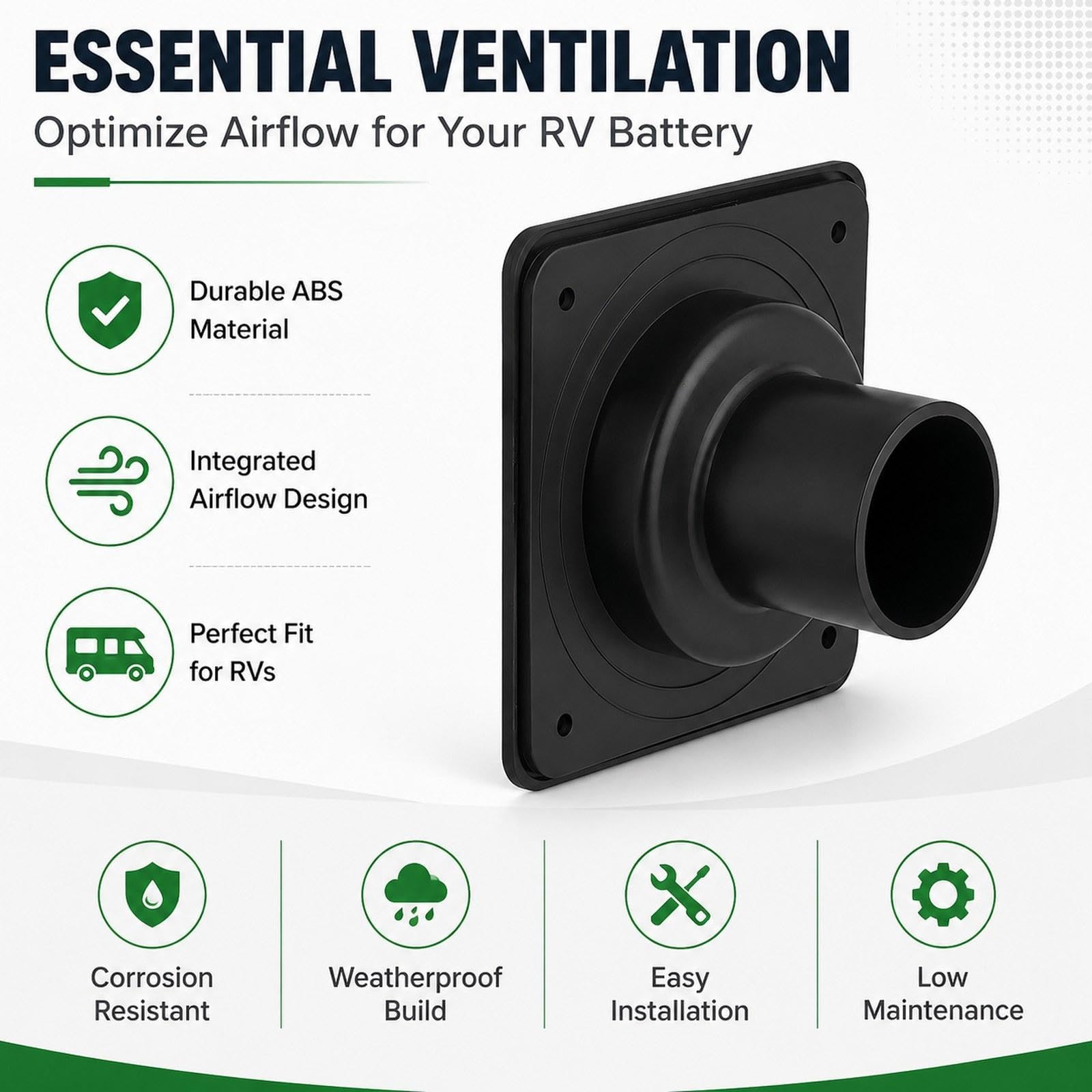 Box Vent System Ventilazione Compartimento Accessorio Copertura Lamellare Pannello Ricambio Resistente PP Funzione Aerazione Protezione Pioggia, Black B