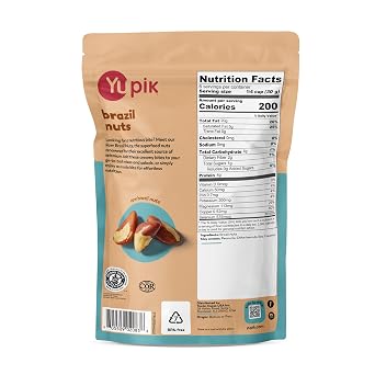 Yupik Raw Brazil Nuts, 8 Oz, Gluten-Free, Kosher, Shelled, Unsalted, Unroasted, Raw Nuts, Nutritious Healthy Snacks, Rich in Selenium