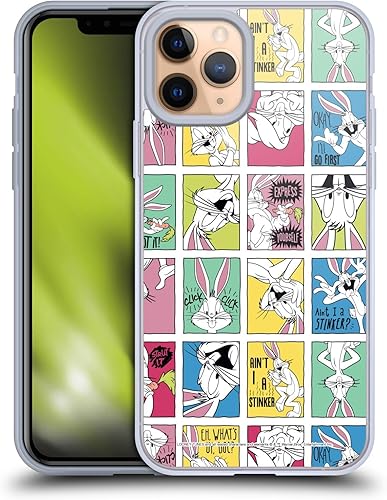Miniatura 175 de Head Case Designs Funda de gel suave con licencia oficial de Looney Tunes Retro Bugs Bunny compatible con Apple iPhone 11 Pro Max Retro,Blanco y