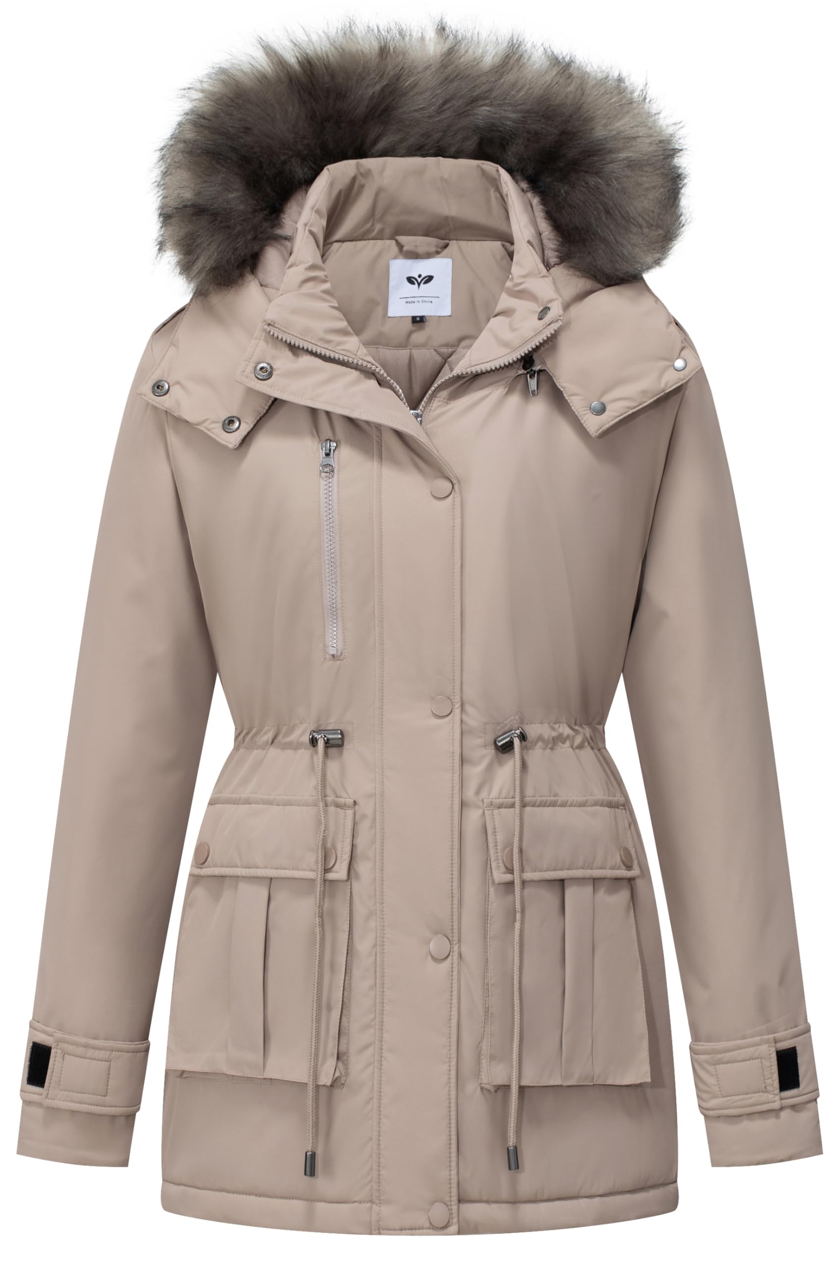 GGleaf Womens Quilted Winter Coat Warm Puffer Jacket Thicken Parka with Removable Hood Available in Plus Size