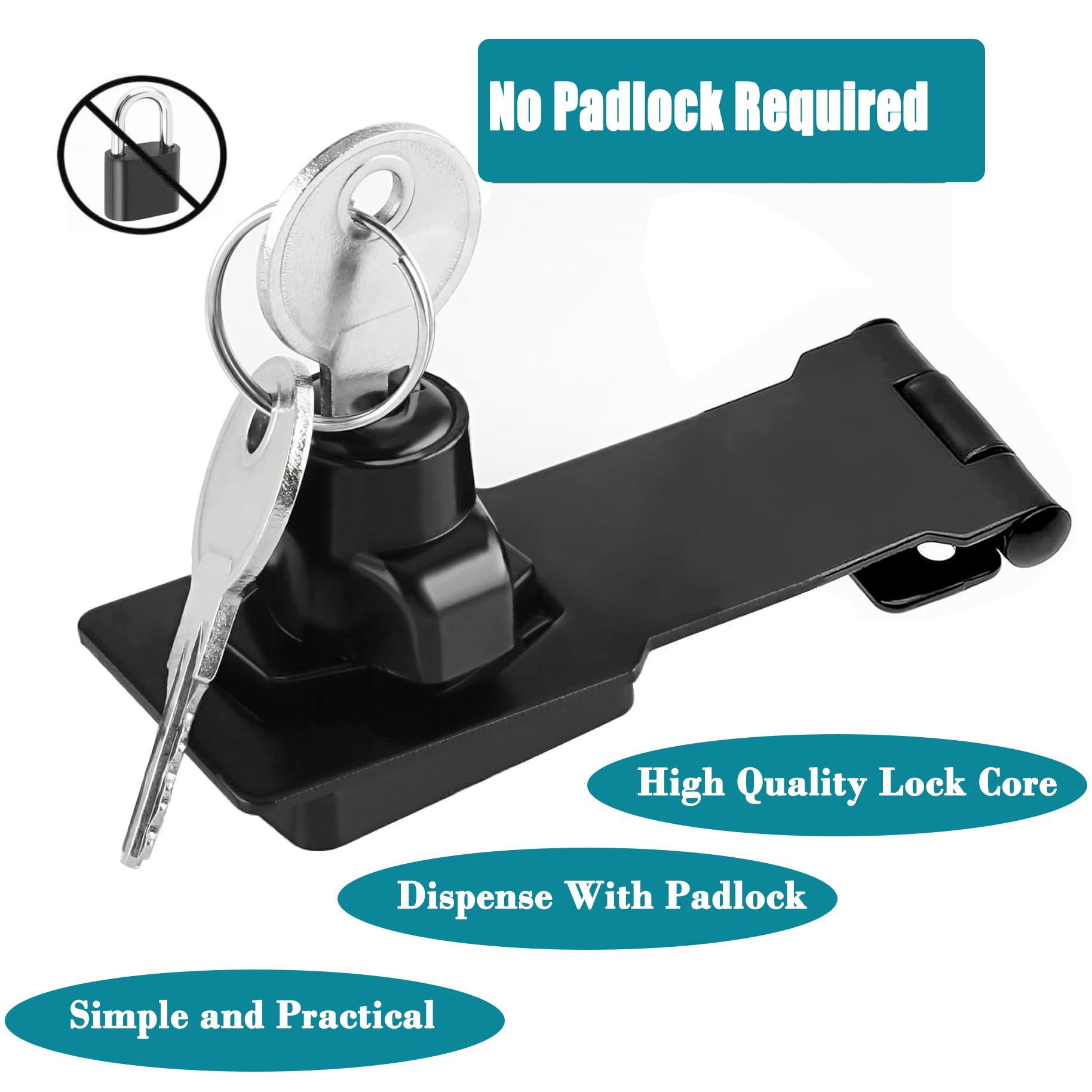 Serratura A Chiave Con Chiavistello - In Lega Di Zinco Per Porte, Armadi E Cassetti | Cromata O Nera - Foto 13