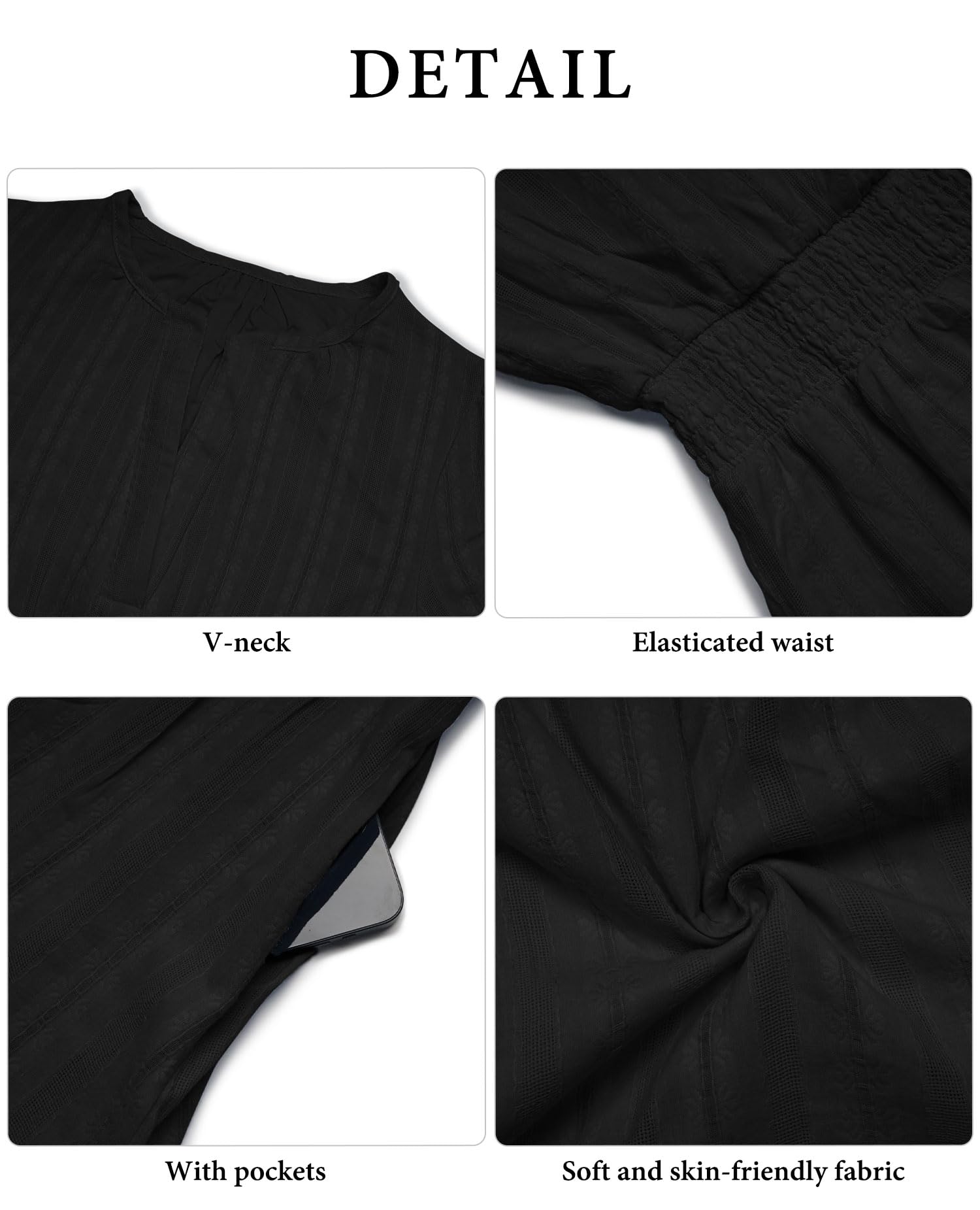 VEVESMUNDO Abito estivo da donna, a maniche corte, in cotone, casual, con scollo rotondo, per il tempo libero, con tasche