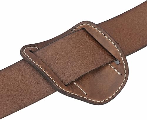 Miniatura 9 de Tourbn Tourbon Funda plegable de cuero para cinturón, funda EDC para hombre, Cross Draw lado derecho, portador de cuchillos trampero con parte