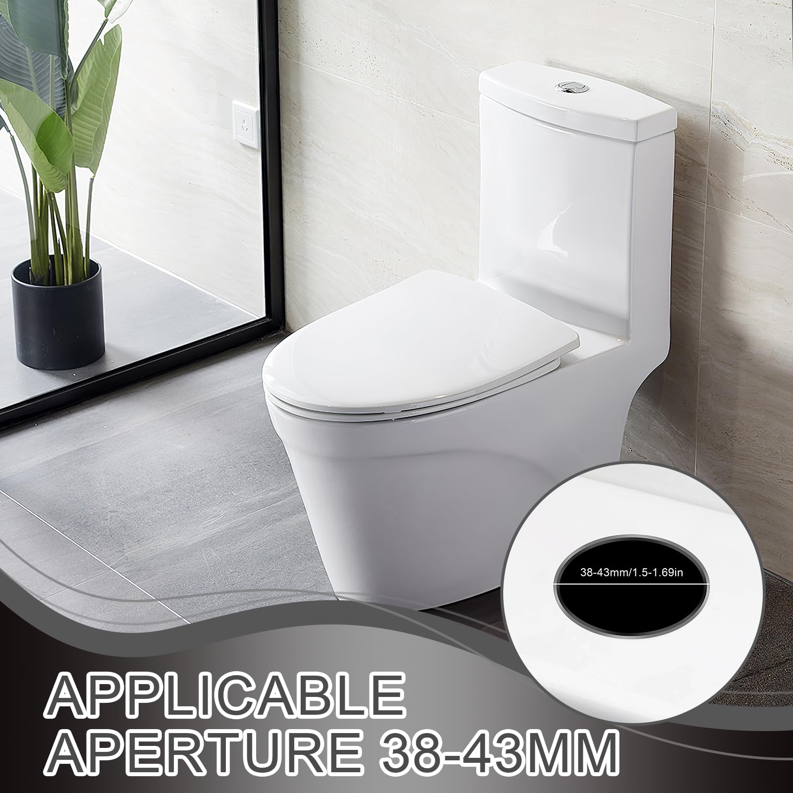 WC-Doppelspültaste 38 Mm – Silber, Einfach Montiert, Wassersparend