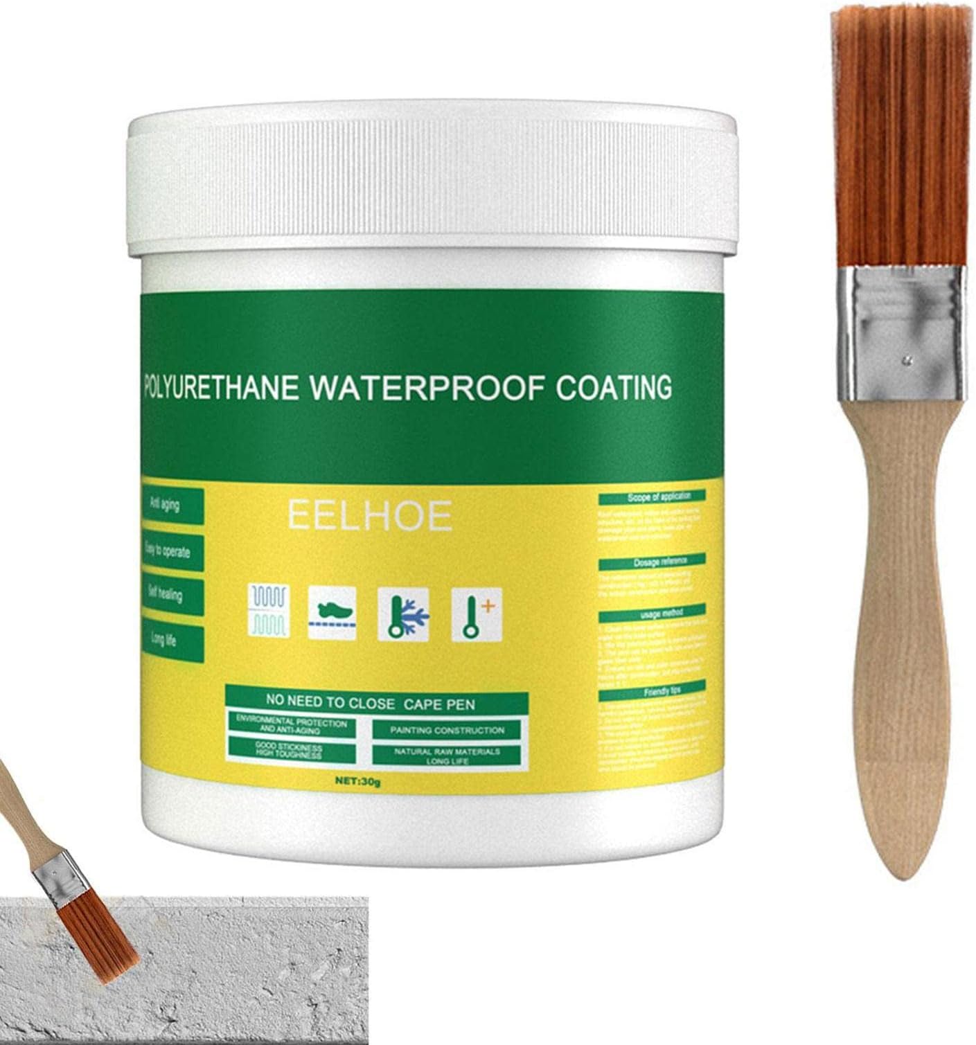 Pool Leak Sealer, Waterproof Deck Coating, Wall Repair Paste, Invisible Waterproof Agent, Waterproof Seal, No Pounding Brick Leakage, Super Strong Adhesive Seal Coating, Multi- Leak R