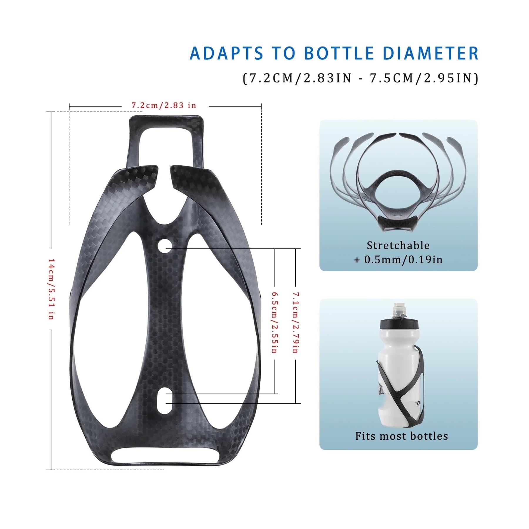 Becherhalter Motorrad Carbon Fahrrad Flaschenhalter Rennrad Schotter Käfige Mattschwarz