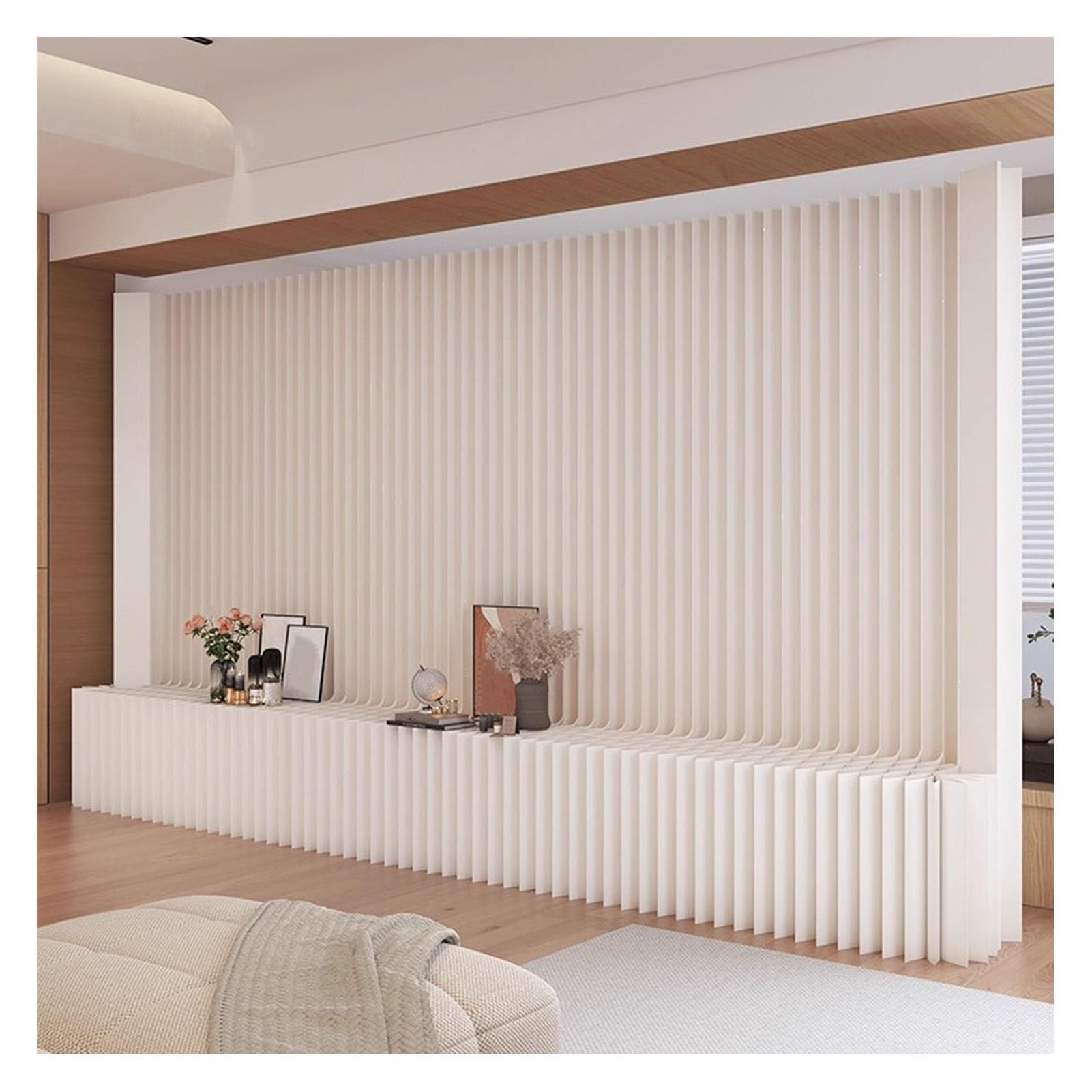 Rideaux de séparation de pièce, cloison Murale en Papier avec étagères, Pliable et Flexible pour Une intimité optimale dans Un Bureau à Domicile (78,8 x 70,9 Pouces)