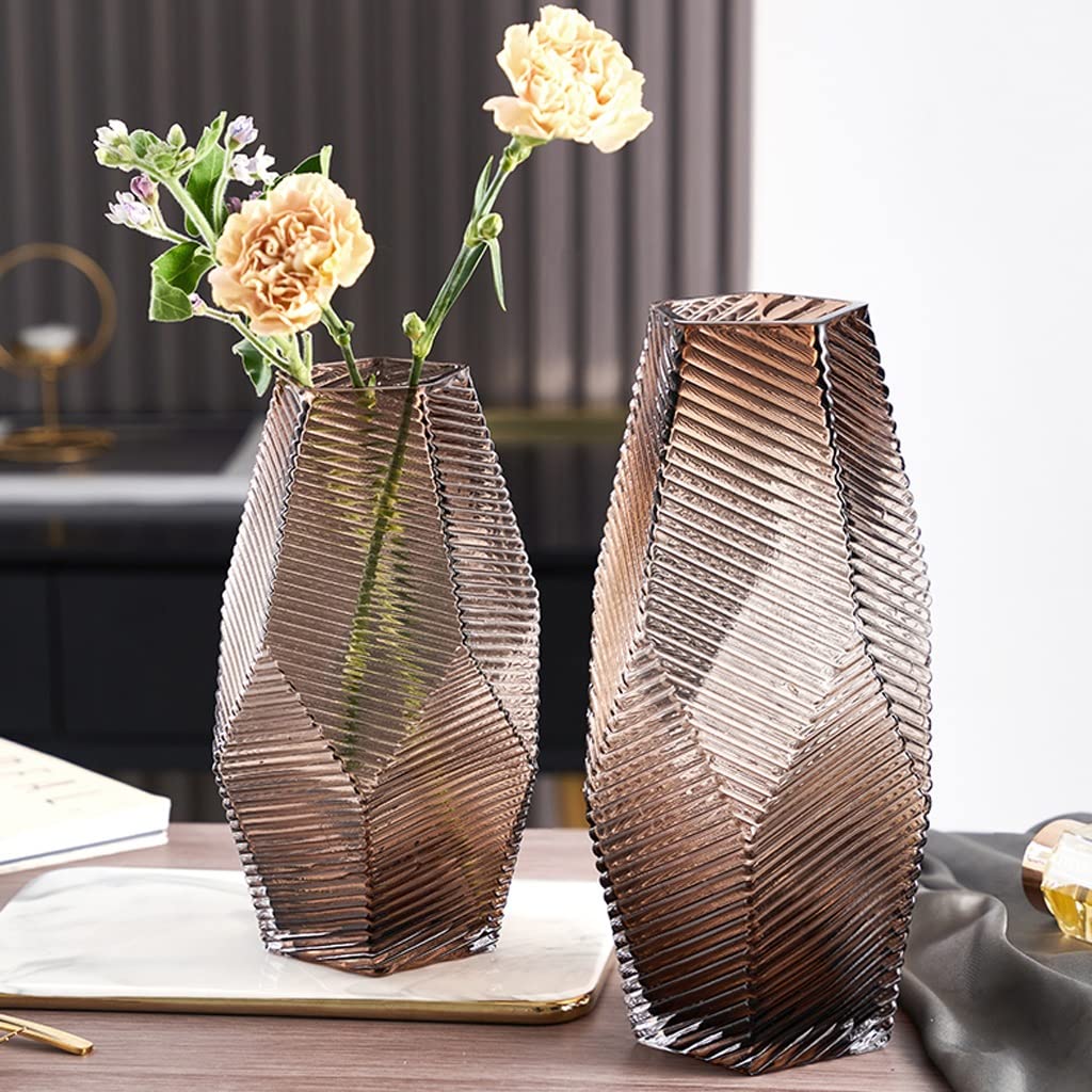 Wazon Dekoracyjny Wazon, Nowoczesny Geometryczny Szklany, Kwiatowy Home Decor Centerkietki Wazony do dekoracji aranżacji kwiatowej Dekoracja Domu(29cm)