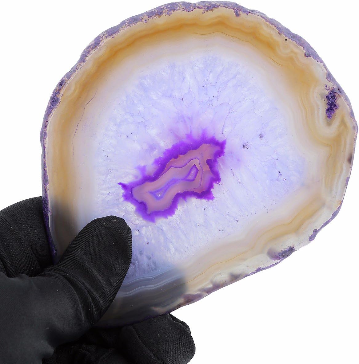 rockcloud 1 PC Agate Slices Geode Stones,Place Card,Irregular Home Decoration Healing Crystals Collection 3-4.3"
