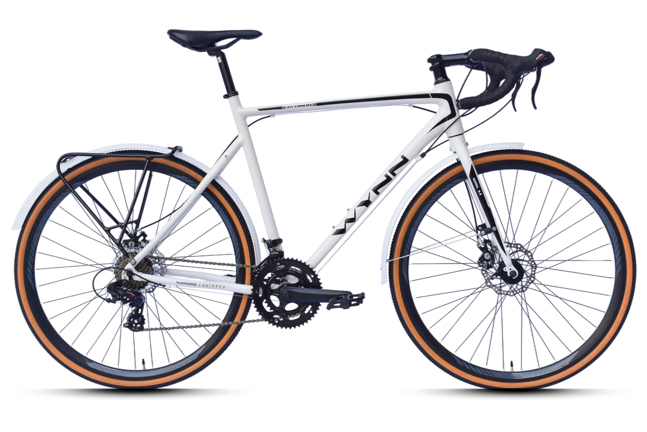 WYNN Gravelbike 28 Zoll GRL1.1 weiß Rahmenhöhe 58 cm Damen Herren 14 Gänge Gepäckträger Schutzbleche Sport & Freizeit