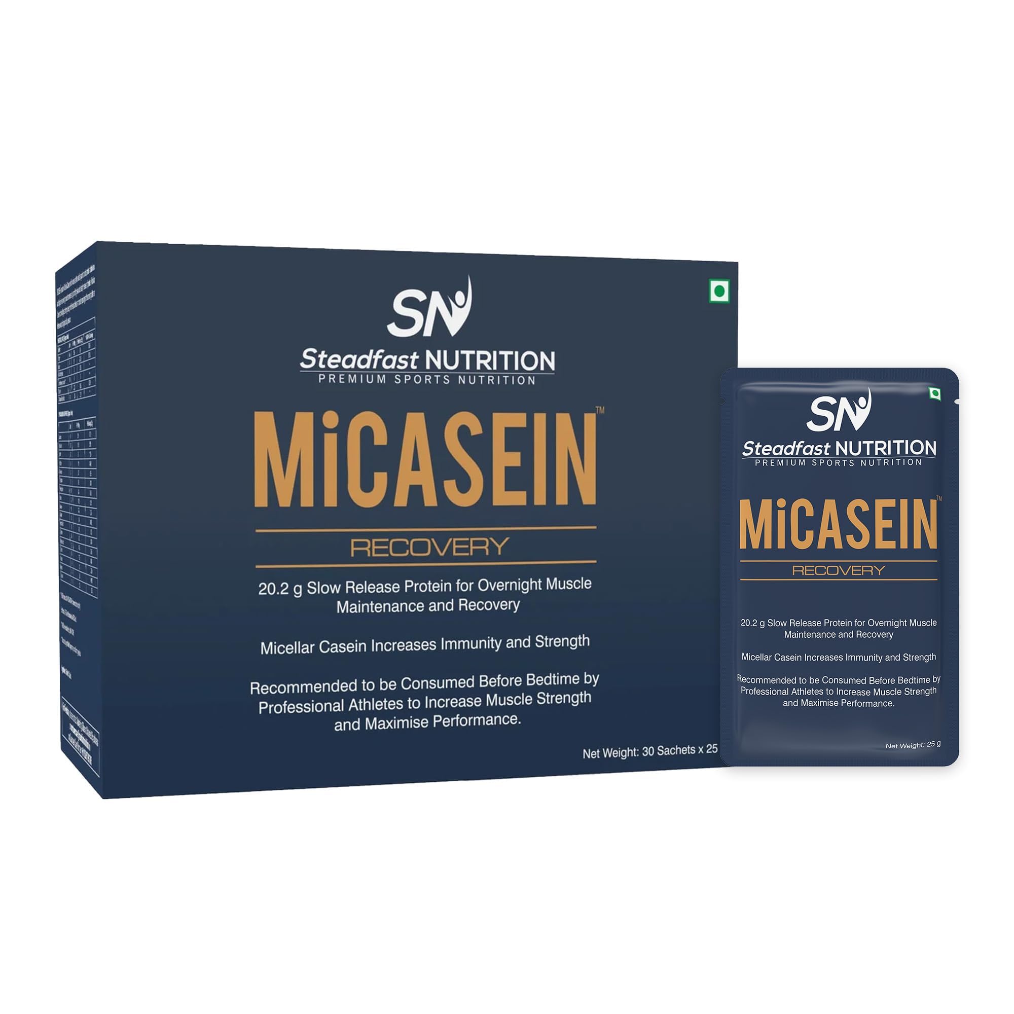 Steadfast Nutrition Micasein Unflavoured Power | Micellar Casein Increase Immunity & Strength | Slow realease Protein for Muscle and Growth & Recovery 750g (Pack of 30 Sachets) (B07HMNBQ1Z) Amazon Price History, Amazon Price Tracker