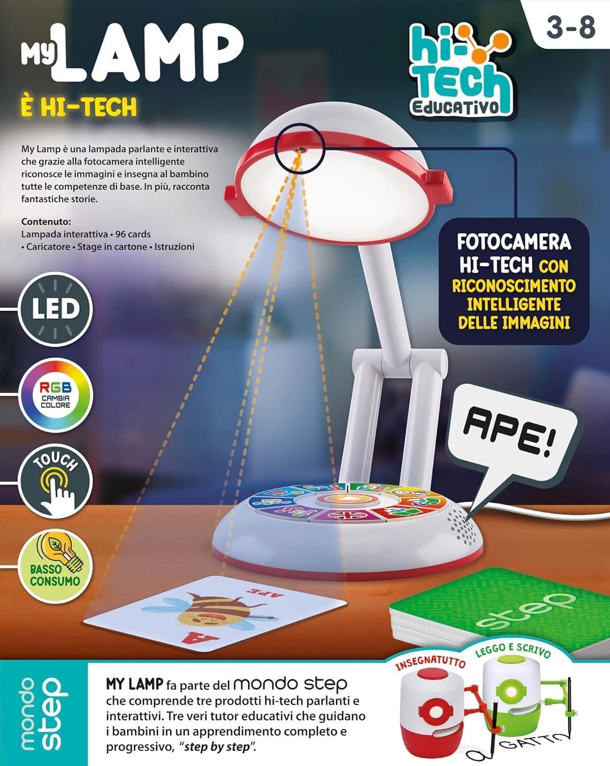 Liscianigiochi - My Lamp, Bambini 3-6 Anni, Alfabeto e Parole, Numeri e Logica, Fiabe Interattive, 96992