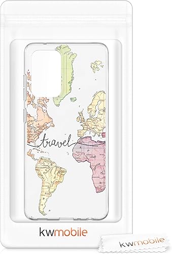 Miniatura 7 de kwmobile Funda transparente compatible con Samsung Galaxy A52  A52 5G  A52s 5G - Funda de teléfono de TPU suave - Viaje negromulticolortransparente