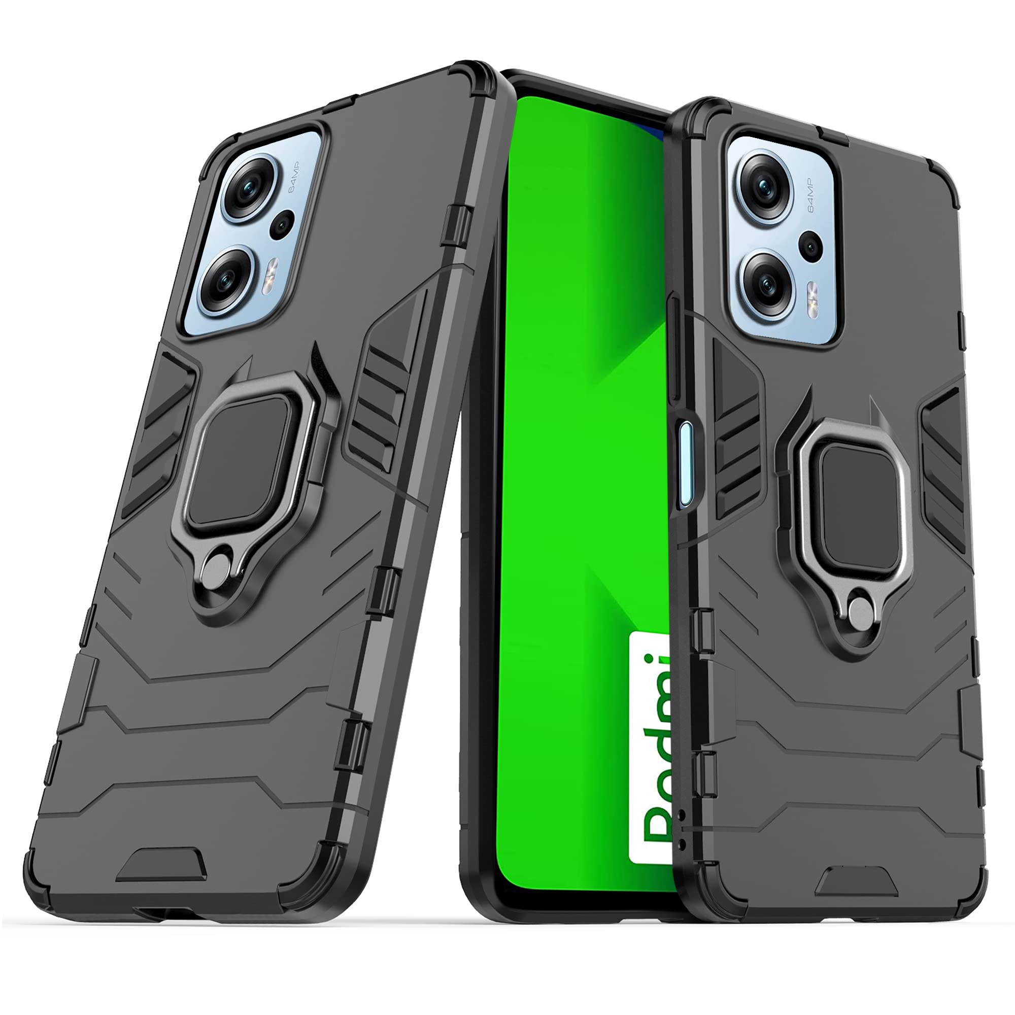 CEDO Rugged Redmi K50i (5G) Defender Case | Rotating Ring Holder & Kickstand in-Built | Military Grade Armor | Bumper Back Cover (Black) (B0BJFD5DL8) Amazon Price History, Amazon Price Tracker
