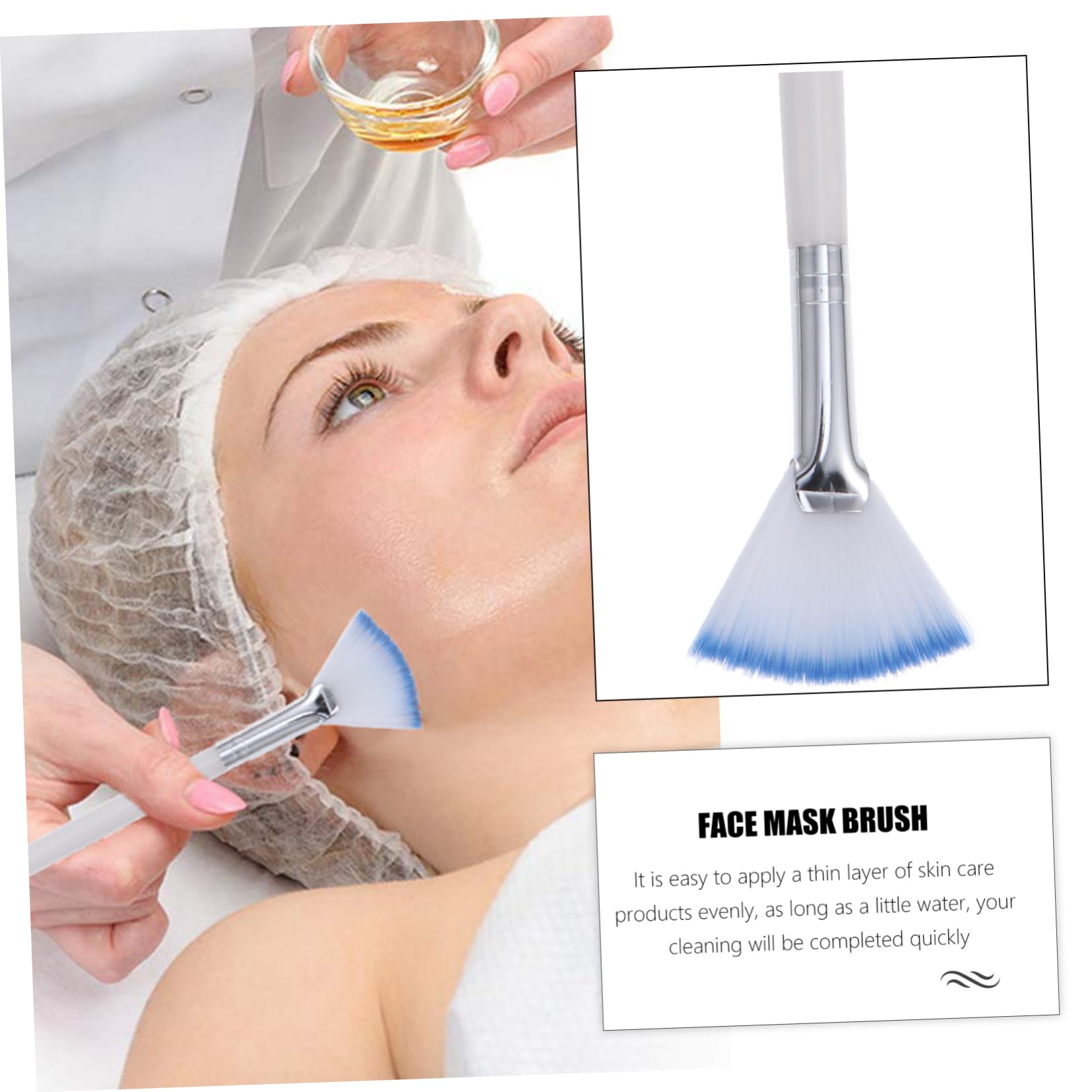 minkissy Makeup Brush Set 4pcs Facial Mask Brush Beauty Tool Face Mask Applicator Soft for Skincare Application