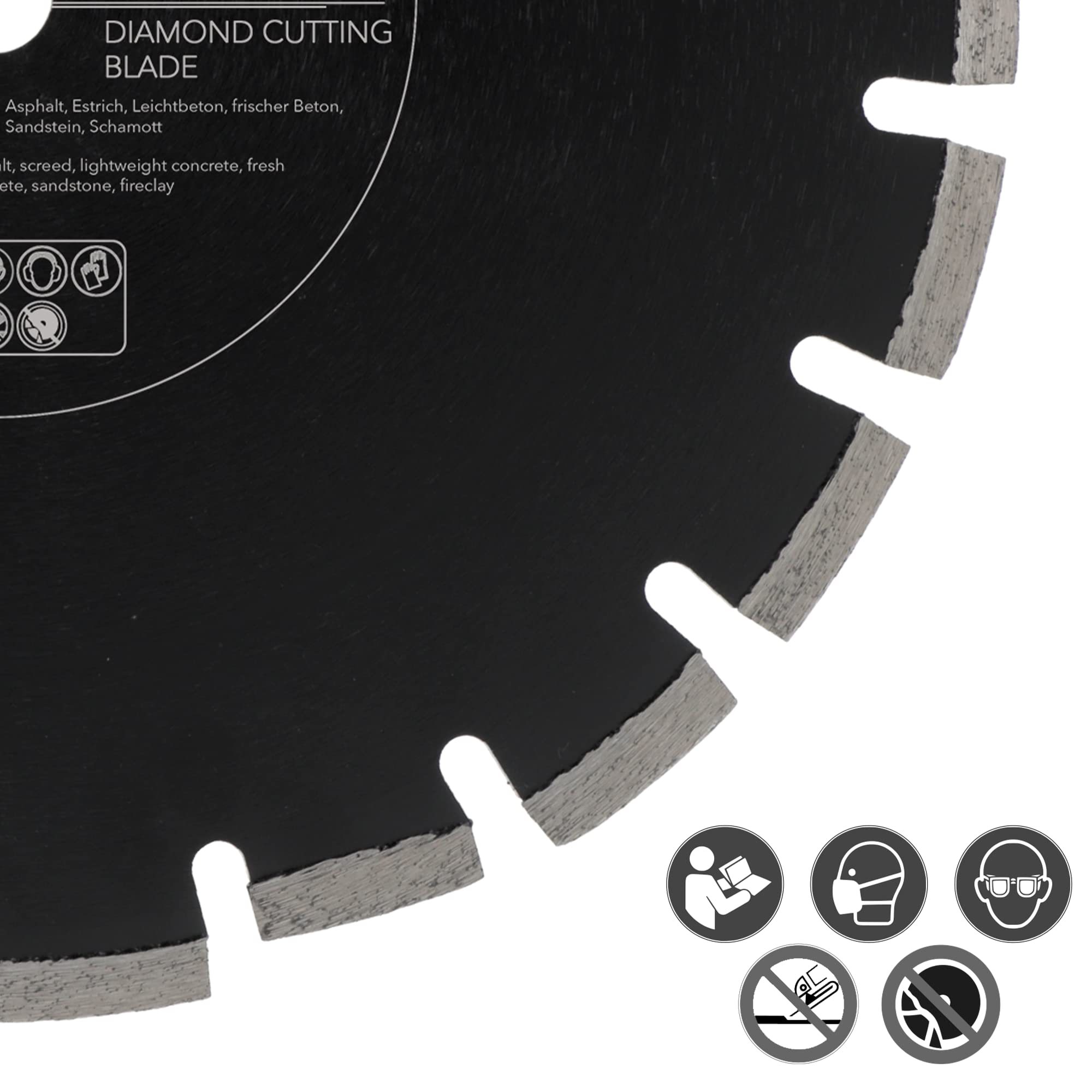 PRODIAMANT Disco de corte diamantado 350 mm x 20 mm abrasivo para asfalto, solado, hormigón ligero, hormigón fresco, arenisca y arcilla refractaria