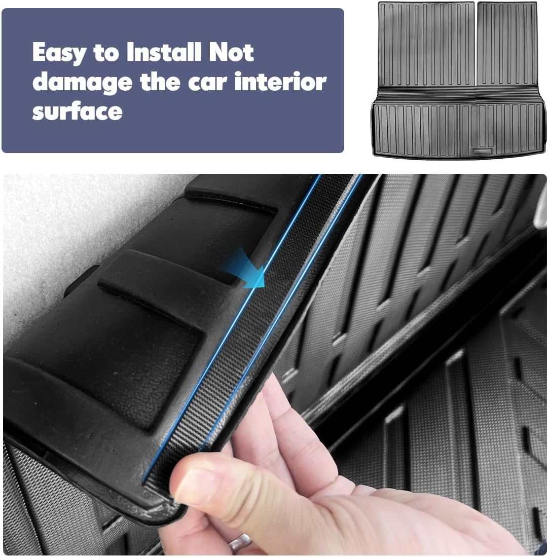 All Weather Floor Mats 3 Row Fit for 2019-2024 Nissan Armada/Infiniti QX80 Backrest Cargo Mats(8 Seats),TPE Custom Anti-Slip Tech Mats fit for 2024-2019 Nissan Armada Accessories（Full Set）