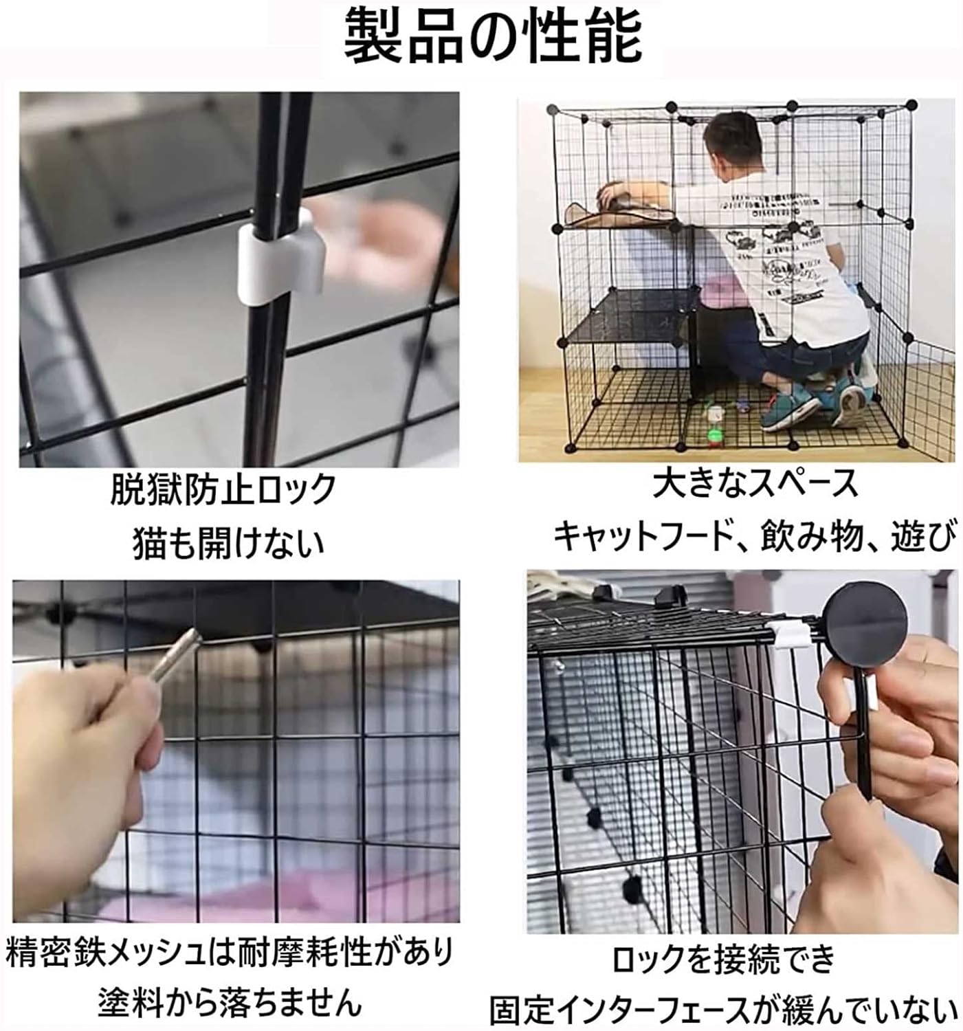 Cat Cage - Cat Cage Playpen 2-Tier Cat Cages Indoor Large with Litter Box,Folding Metal Cat Crate with Roof and Door - DIY Pet Enclosure for Rabbit,Guinea Pig,Chinchilla,Pink