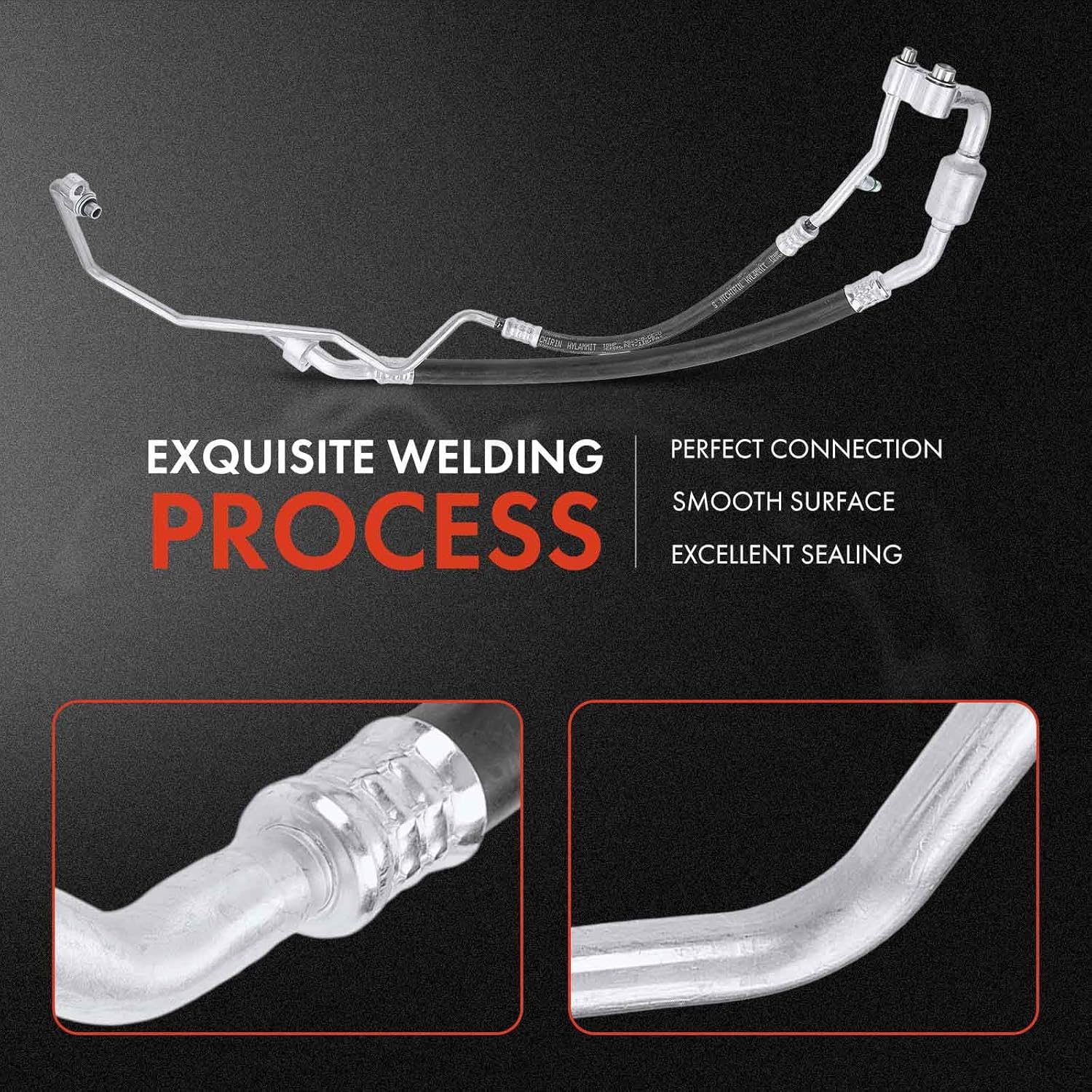 A-Premium A/C Suction and Discharge Line Hose Assembly Compatible with Ford Excursion 2000-2003 V8 7.3L, with Rear Temperature Controls