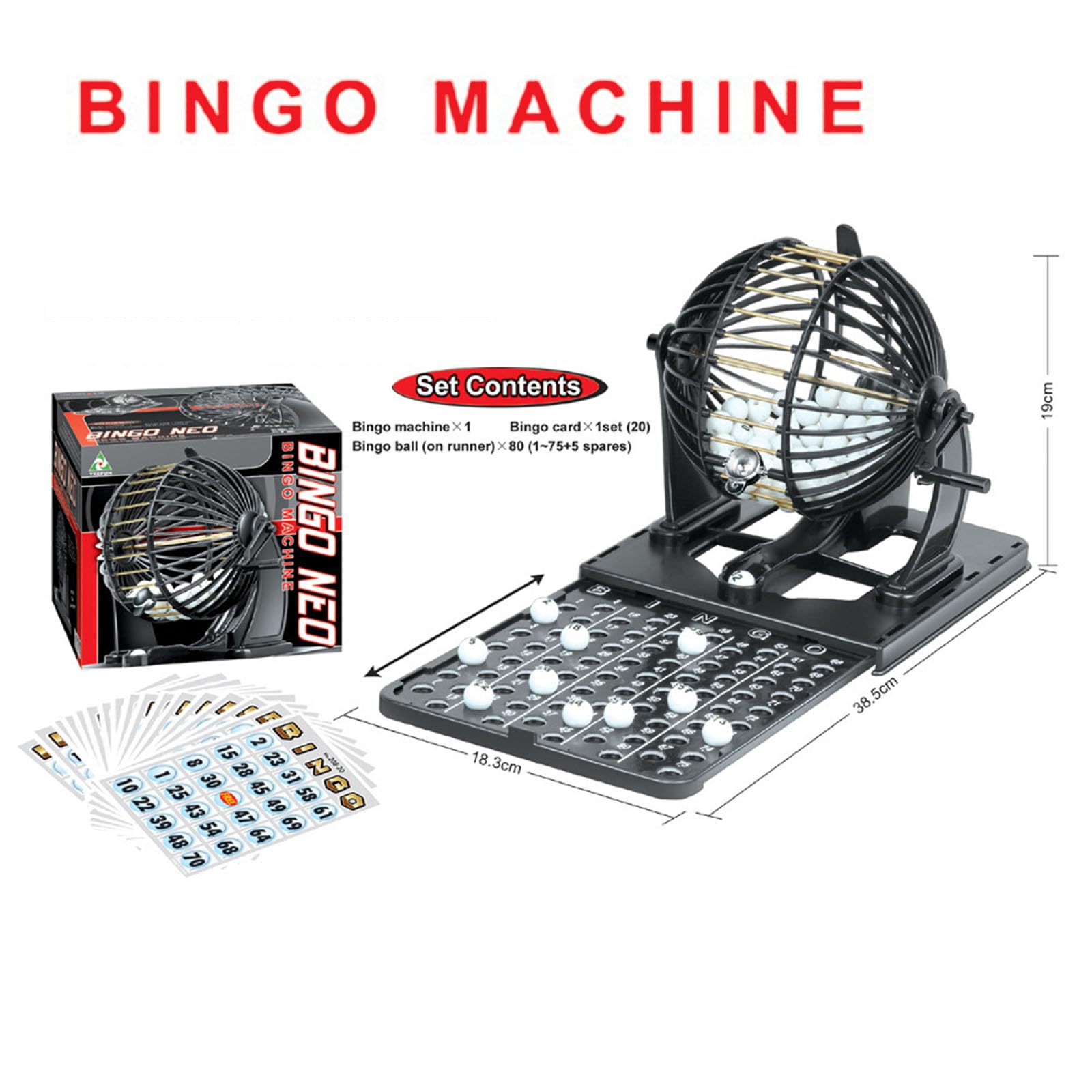 Gra Bingo, plastikowe koło do klatki Bingo, maszyna do klatki Bingo, zestaw do gry Bingo może pomieścić 75 kulek, duża pojemność i łatwa obsługa, do miejsc rozrywki, Noi