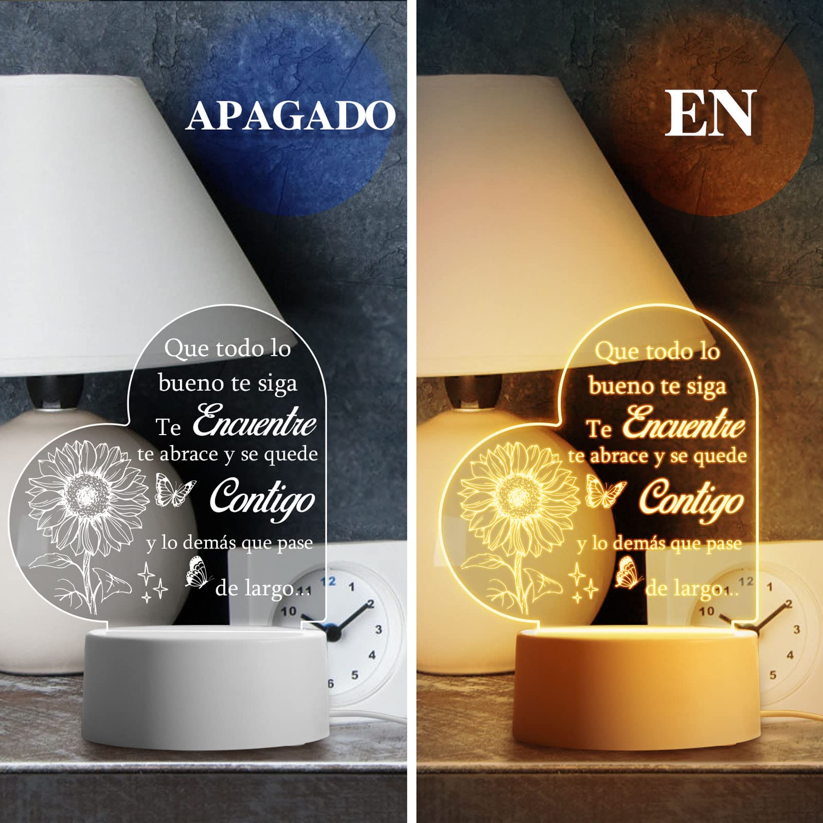Buioata Regalo Mujer, Regalo de Reyes Magos para la Mujer, Regali Amiga Invisible Mujer- Lámpara de Noche, Ideas Regalo Cumpleaños para Amiga Madre Hermana