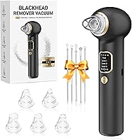 YAGETU Pore Vacuum Blackhead Remover with Heating - 3 Suction Levels, 5 Probes, USB-C Rechargeable for Smooth Pores (Black)