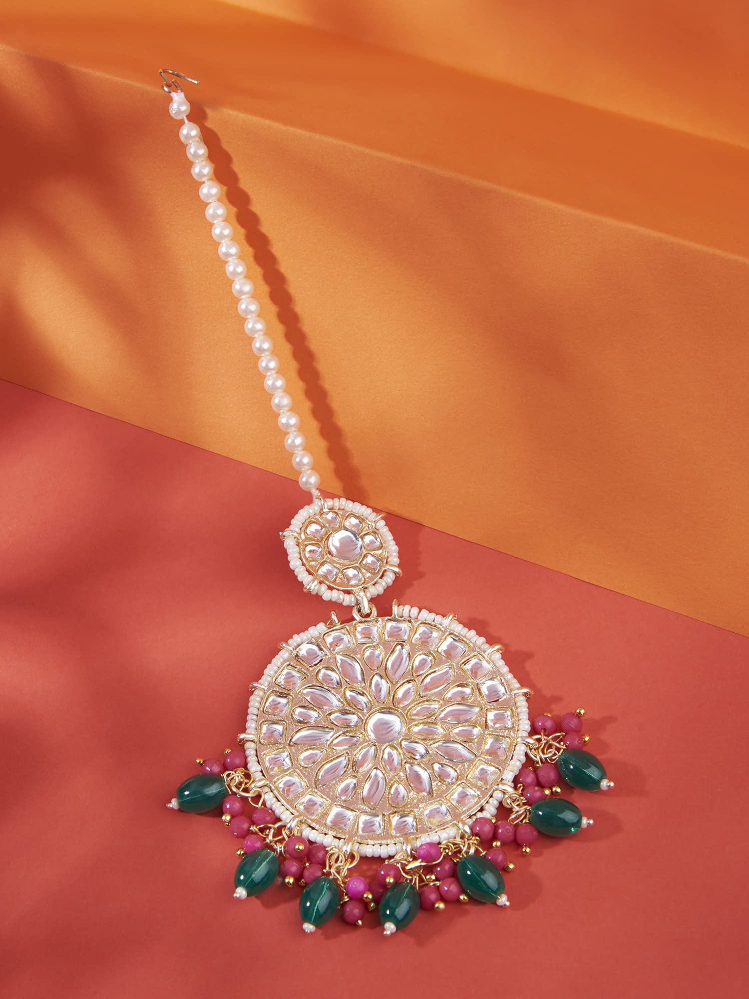 Cluster Beads Drop Bridal Maangtikka for Women