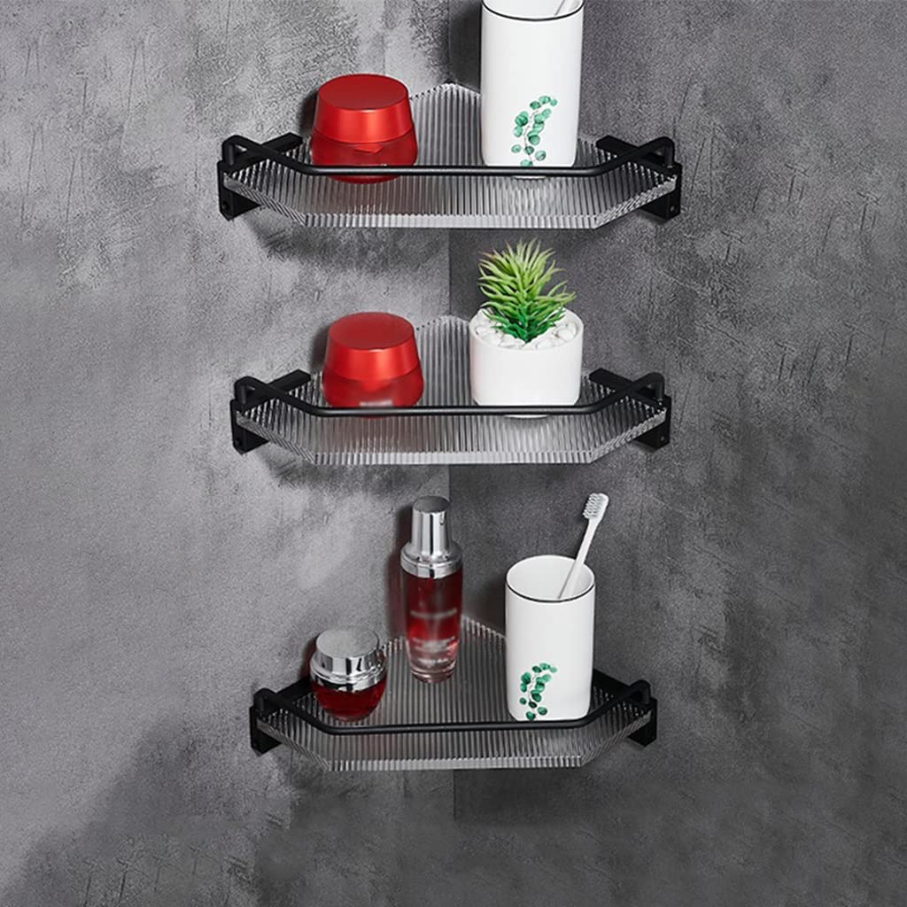 Corner Shower Caddy Bathroom Corner Tripod Acrylic Wall-mounted Bathroom Shelf Shower Room Storage Rack Shower Organizer Size B