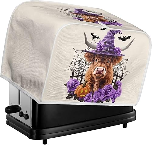 Vista 238 de UNICEU Funda acolchada para tostadora con patrón de café, se adapta a la mayoría de tostadoras estándar de 4 rebanadas patrón de café,Hojas de otoño